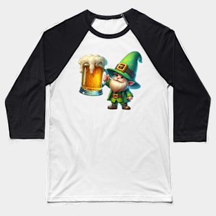 St Patricks Day Gnome Drinking Beer Baseball T-Shirt